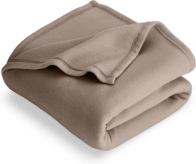 Bare Home Polar Fleece Blanket - Throw Blanket - Warm & Cozy - Premium Fleece - Blanket for Bed, Sofa, Camping, Travel and Cold Nights - Lightweight Blanket (Throw, Taupe)