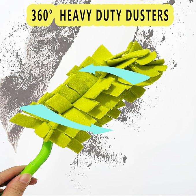 4Pack Reusable Duster Compatible with Swiffer (Handle is Not Included) Microfiber 360 Heavy Duty Dusters Refills Washable Duster Pads for Cleaning Ceiling Fan Window