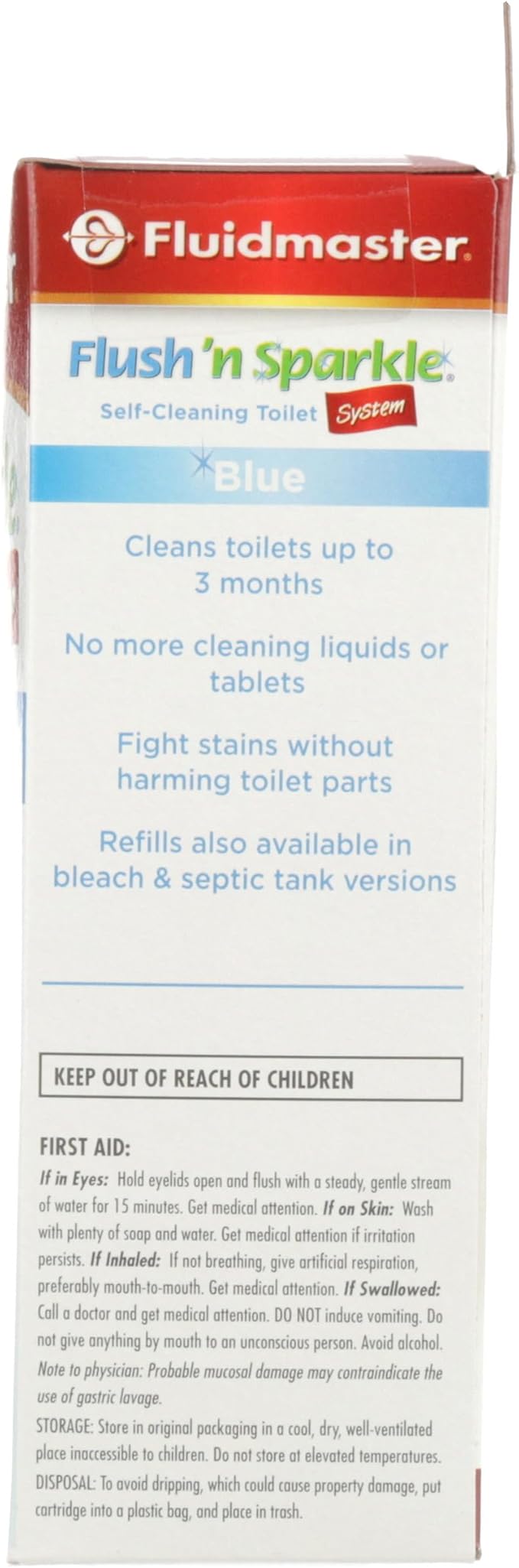 Fluidmaster 8100 Flush 'n Sparkle Automatic Toilet Bowl Cleaning System with Blue Cartridge, Upgraded Version