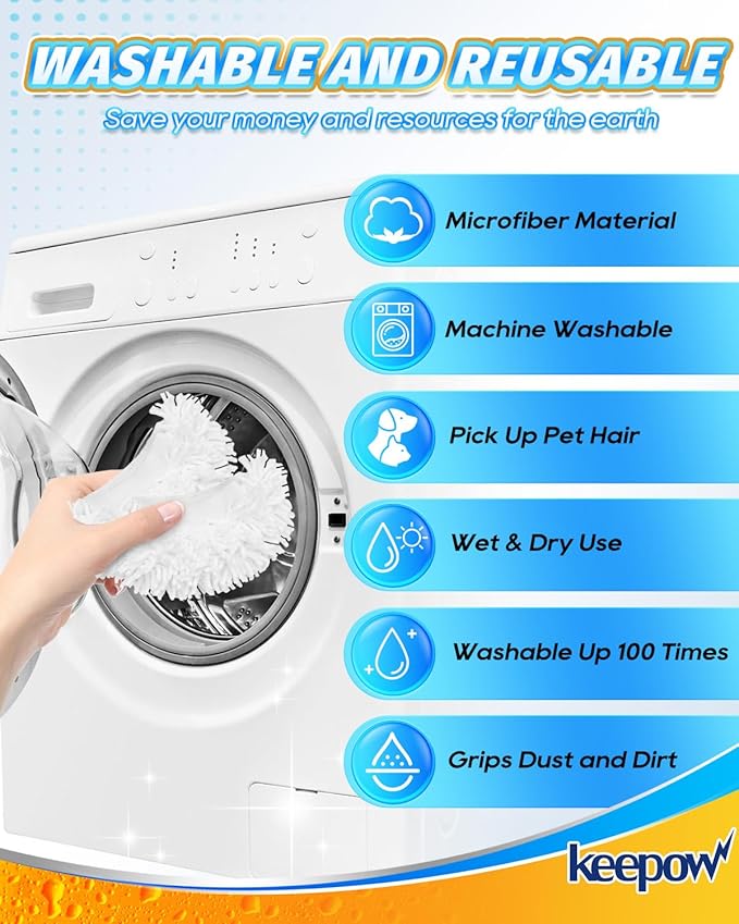 KEEPOW 8 Pack Universal Microfiber Cloths for Handheld Steam Cleaner Accessories Compatible with Bissell Steam Shot, PurSteam, Wagner Spraytech, McCulloch, Reusable Washable Steam Mop Cloths
