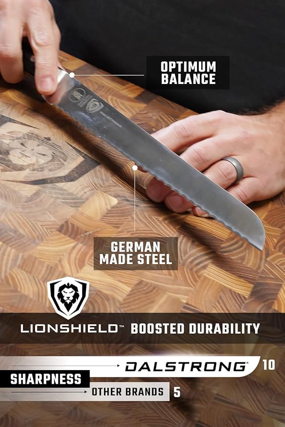 Dalstrong Serrated Bread Knife - 10 inch - Gladiator Series Elite - Forged High-Carbon German Steel - G10 Handle Kitchen Knife - Sheath Included - Razor Sharp Slicer - Slicing Knife - NSF Certified