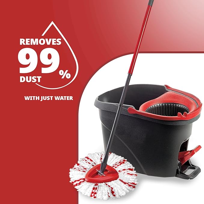 Spin Mop Replacement Head, 4 Pack 40% More Cleaning Power Mop Replace Head for O-Ceda Easy Wring 1-Tank System, Microfiber, Deep Cleaning, and Machine Washable, 0520