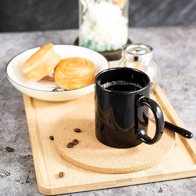 12oz coffee mug set of 6 Coffee Mugs for Coffee, Tea, Cocoa, Milk(black)