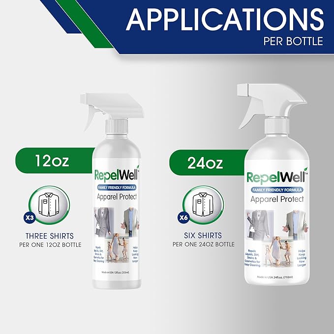 Apparel Protect (12oz) Stain & Water Repellent Spray – Non-Toxic, Eco-Friendly, Pet-Safe Sprays for Clothing & More