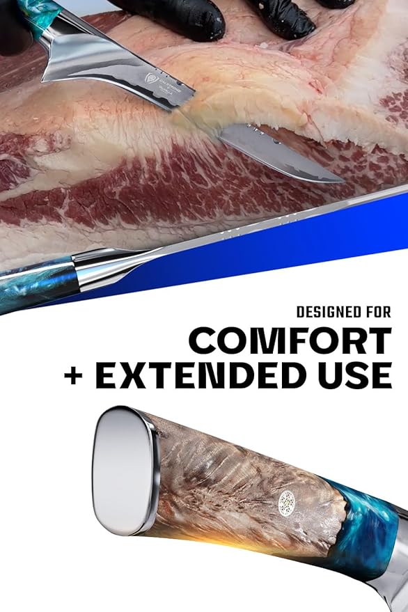 Dalstrong Boning Knife - 6 inch - Valhalla Series - 9CR18MOV HC Steel - Celestial Resin & Wood Handle Gift Knife - Fillet, Meat Cutting, Carving, Bone, Trimming, Deboning - Leather Sheath