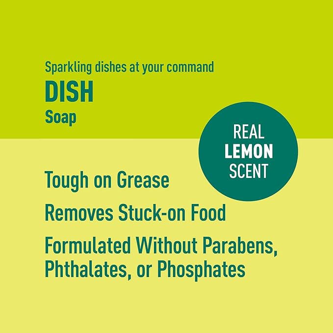 Amazon Brand – Presto! Dish Soap, Lemon Scent, 30 fl oz, Pack of 2