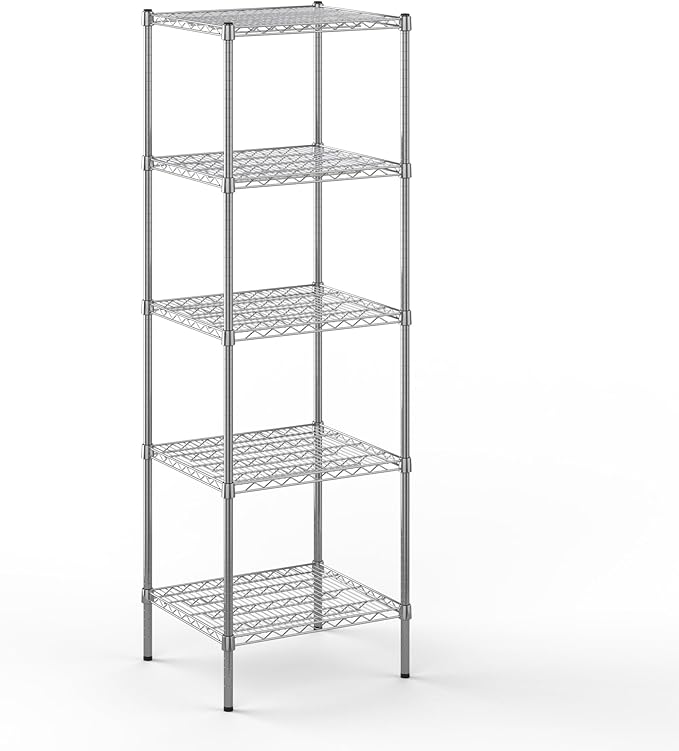 21" Deep x 24" Wide x 74" Height Wire Shelving Kit | 5-Tier | NSF Commercial Storage Rack Unit