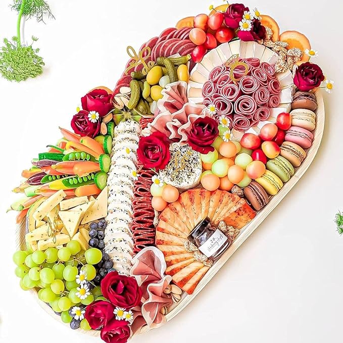 10-Pack 22"x12" Palm Leaf Trays | Eco-Friendly, Compostable Platters for Weddings, Charcuterie Boards & Events