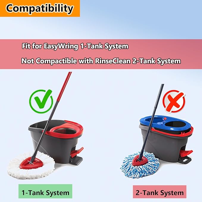 5-Pack Spin Mop Replacement Heads for O Cedar, 100% Microfiber Mop Head Replacement Fits Triangle Mop Replace, Easywring 1-Tank System, 360 Degree Spin Refill for Easy House Cleaning Floor Mopping