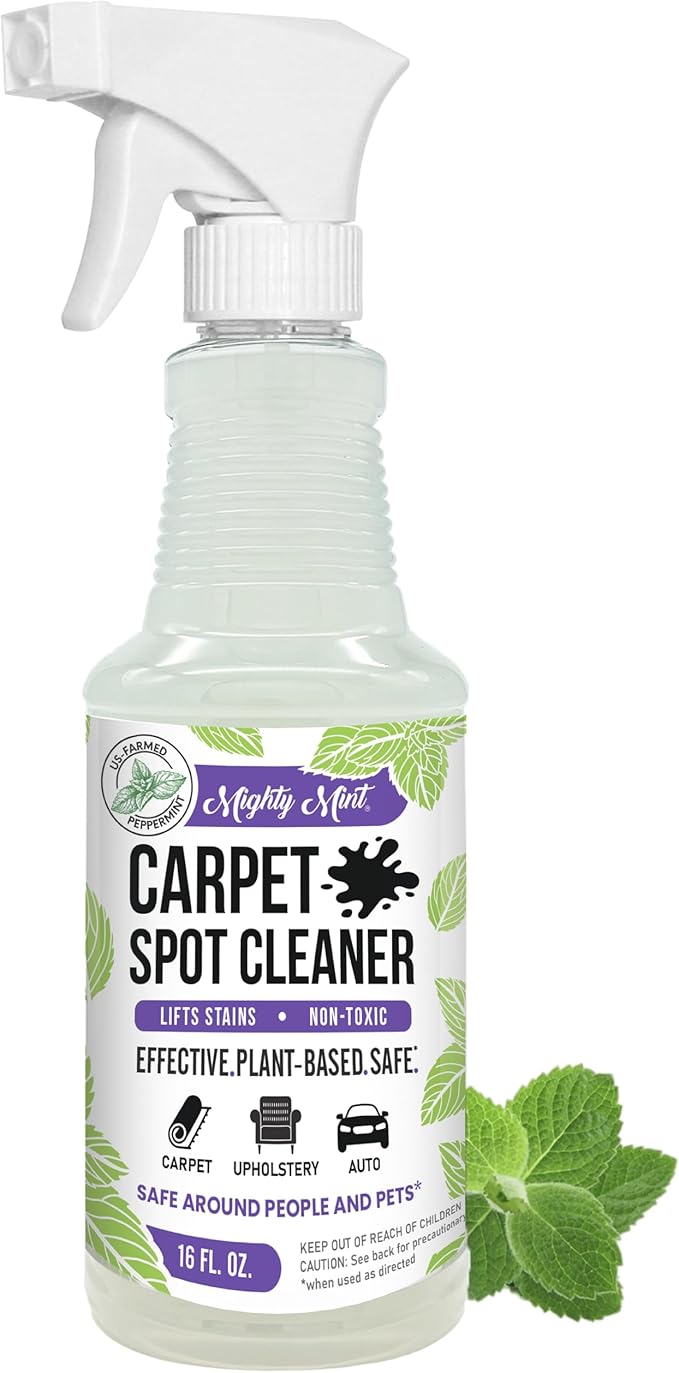 Mighty Mint Carpet Spot Cleaner, Spray to Remove Carpet Stains Instantly, Natural Peppermint Scent, 16oz