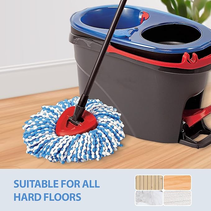 Mop Head Replacement for OCeda RinseClean 2 Tank System, Microfiber Mop Refills Include 3 Cedar Spin Mop Replace Heads, 1 Extra Mop Replacement Base