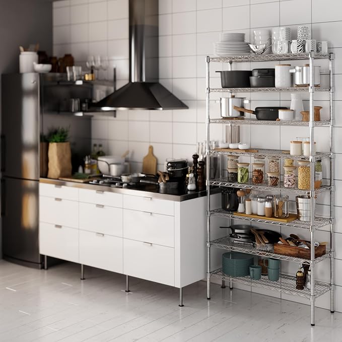 14" Deep x 36" Wide x 74" Height Wire Shelving Kit | 8-Tier | NSF Commercial Storage Rack Unit