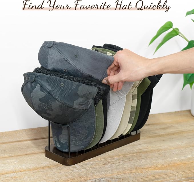 Mkono Hat Organizer for Baseball Caps, Set of 2 Hat Holder for 20 Baseball Caps, Tabletop Hat Rack Stand Hat Storage Display Baseball Cap Organizer for Desk Closet Shelf Dresser