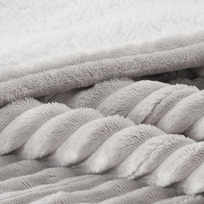 Westinghouse Heated Throw Blanket, Soft Flannel Sherpa Electric Throw with 6 Heating Levels & 2-10 Hours Auto Shut Off, Fast Heating & ETL Certification, Machine Washable, 50x60 Inch, Light Grey