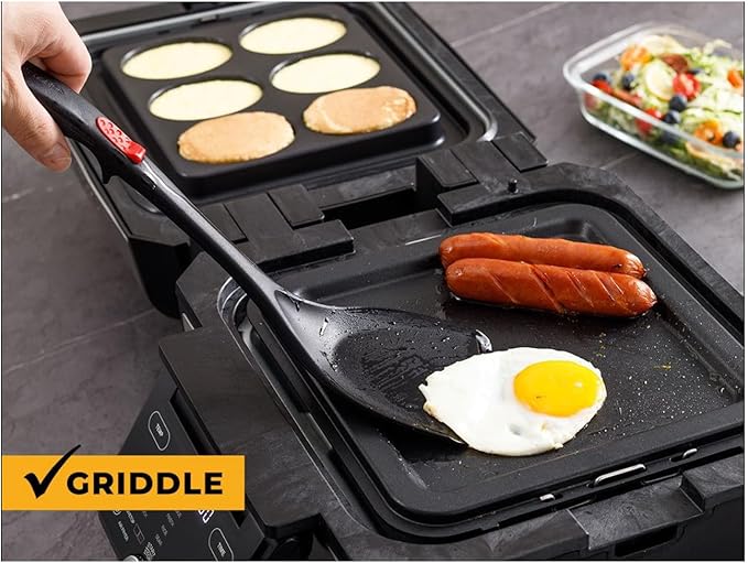Foodgenie Gourmax Pro One Cooking Device - All-in-One Oven, Smokeless Grill, Air Fryer, Griddle, Cooker & More – 16 Preset Functions, Smart Temperature Control, Dual Surface, Dishwasher Safe, 1500W