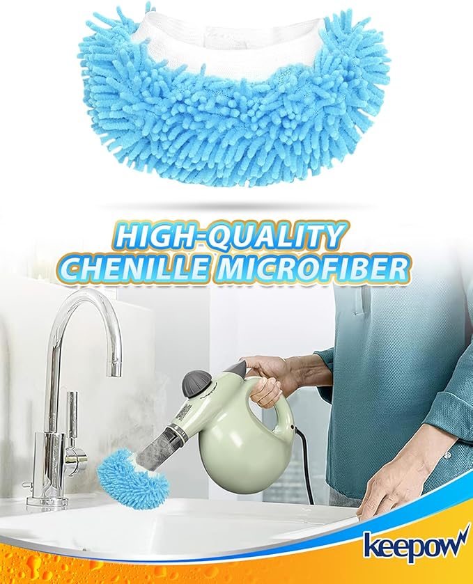 KEEPOW 4 Pack Reusable Steam Mop Pads Compatible with Bissell Steam Shot, PurSteam, Wagner Spraytech, Comforday Handheld Steam Cleaner, Universal Microfiber Cloths Steam Mop Pads, Washable Mop Pads