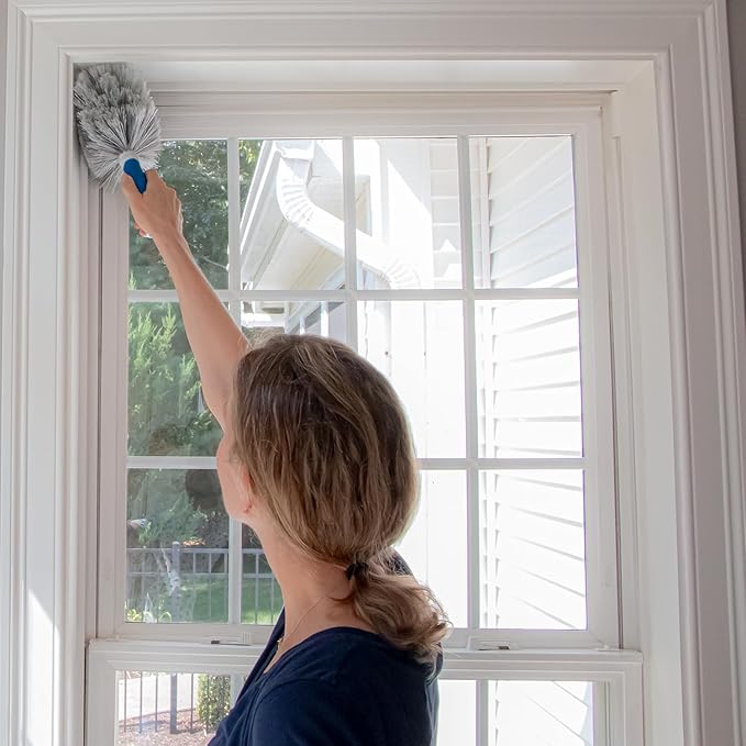 Unger Cobweb & Corner Duster – Dusters for Cleaning, Compatible with Telescopic Poles, Dusting Tools, Great for Ceilings, Moldings, HVAC & Floor Vents, and Corners