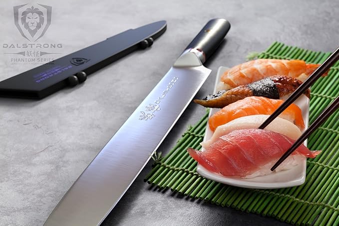 Dalstrong Yanagiba Knife - 9.5 inch - Phantom Series - Sushi Knife - Japanese High-Carbon AUS8 Steel - Pakkawood Handle - Japanese Knife - Sheath Included