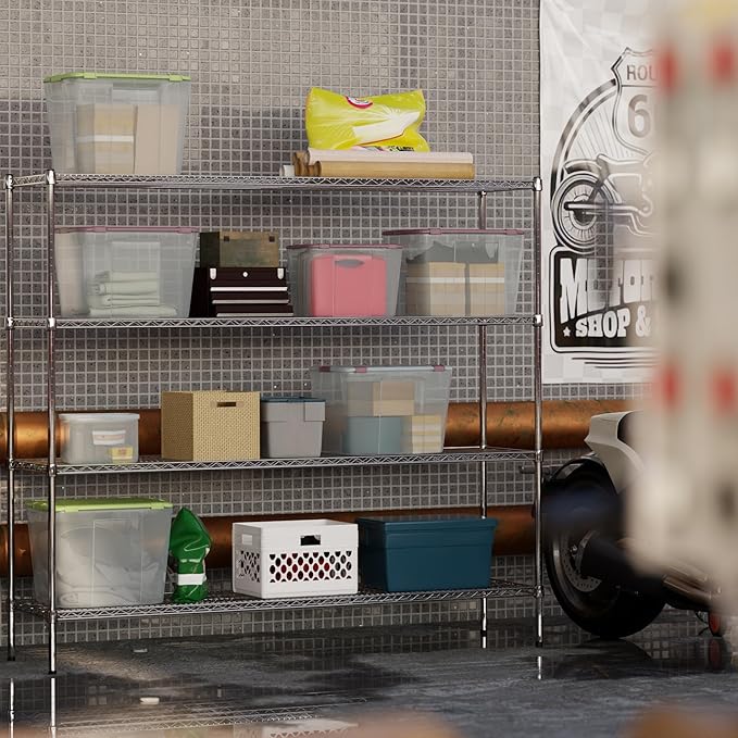 18" Deep x 72" Wide x 64" Height Wire Shelving Kit | 4-Tier | NSF Commercial Storage Rack Unit