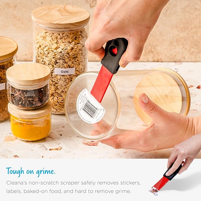 Dreamfarm Cleana 2-in-1 Self-Sharpening Cleaning Scraper & Hook Scraper, Safe for Non-Stick - Pack of 2, Party Mix
