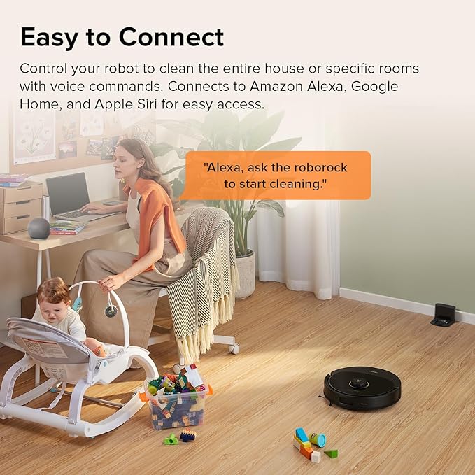 roborock Q8 Max Robot Vacuum and Mop Cleaner, DuoRoller Brush, 5500Pa Strong Suction, Lidar Navigation, Obstacle Avoidance, Multi-Level Mapping, Perfect for Pet Hair