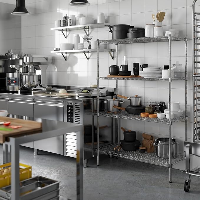 18" Deep x 42" Wide x 64" Height Wire Shelving Kit | 4-Tier | NSF Commercial Storage Rack Unit