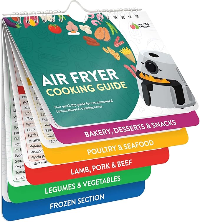 Air Fryer Cheat Sheet Magnets Cooking Guide Booklet - Air Fryer Magnetic Cheat Sheet Set Cooking Times Chart - Cookbooks Instant Air Fryer Accessories Oven Cooking Pot Temp Guide Kitchen Conversion