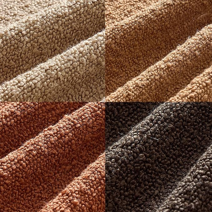 MIULEE Pack of 4 Decorative Textured Boucle Throw Pillow Covers 18x18 Inch Rustic Accent Solid Pillow Cases Soft Couch Cushion Covers for Modern Farmhouse Boho Chair Sofa Bed Livingroom Home Decor