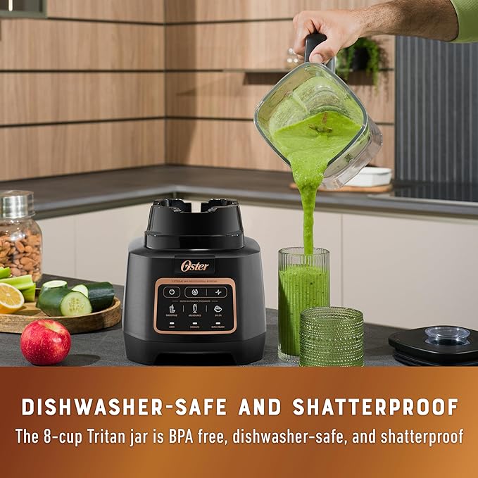 Oster Extreme Mix Blender, 1500-Watt High-Speed Countertop Blender with 64oz Jar & Auto Programs, Perfect for Smoothies, Milkshakes, Salsa