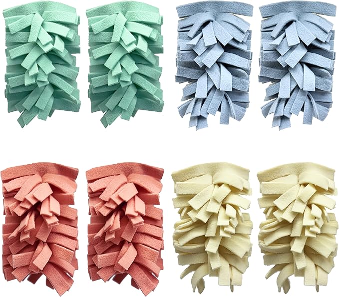 8 Pack 6 Layer Fleece Duster Refills for Swiffer Hand Duster, Zero Waste, 360-degree Cleaning,Reusable and Washable Replacement Dusters for Cleaning Ceiling Fan Hardwoods and Furniture(Multicolour)