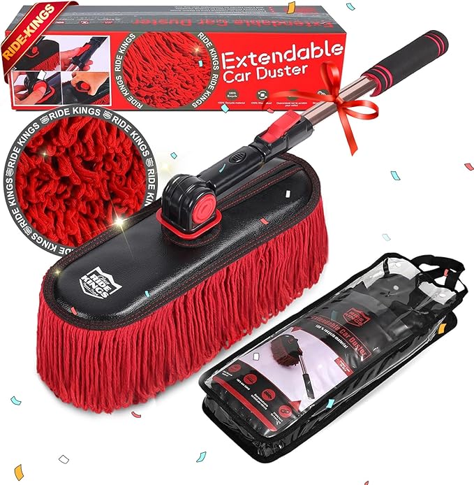 Car Duster,Soft Brush Kit - Wax Cotton Hair, Scratch-Free Travel-Friendly Auto Cleaner, Truck, SUV, RV & Motorcycle - Extendable Handle, No Lint,Beach Travel Essentials,Gifts for Men Women