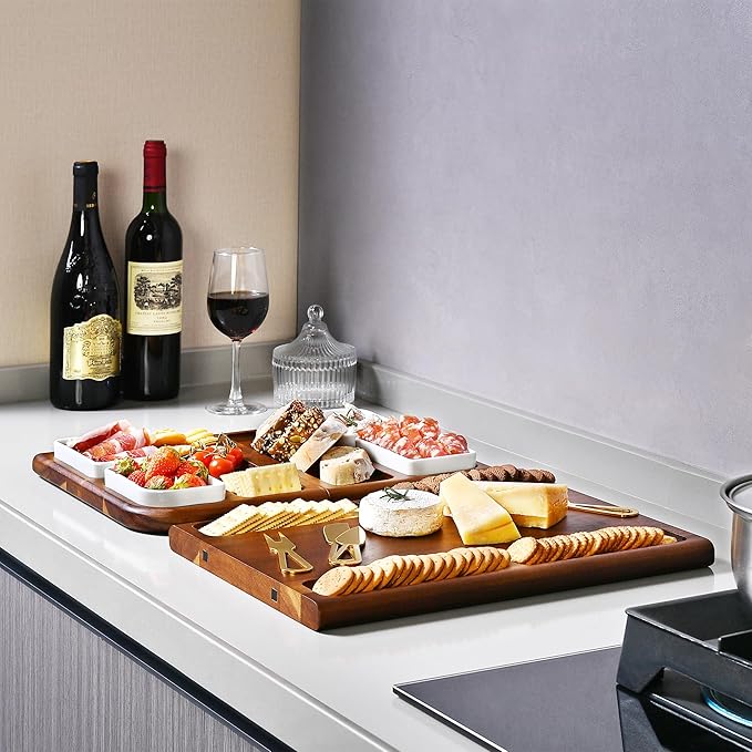 Shanik Premium Charcuterie Board – Magnetic Double-Sided Cheese and Meat Serving Tray, Elegant Cutting Board Gift for Hosting & Special Occasions