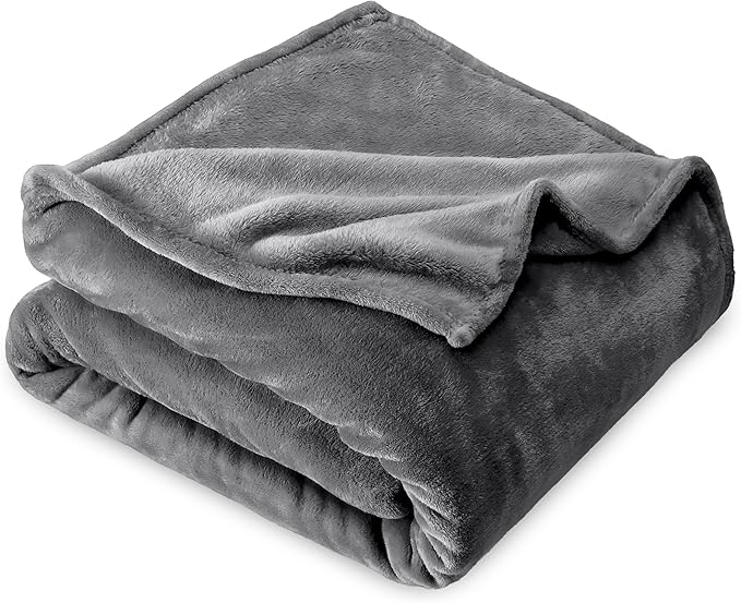 Bare Home Fleece Blanket - Baby Size - Ultra-Soft Lightweight for Bed, Sofa, and Couch - Luxury Microplush - Cozy Warm Blanket (Baby, Grey)