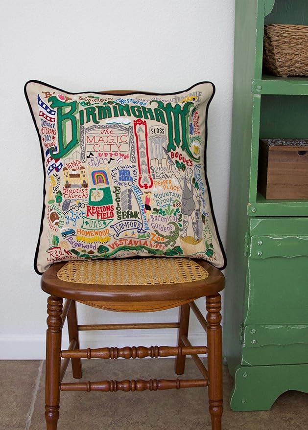 Catstudio Birmingham Embroidered Decorative Throw Pillow
