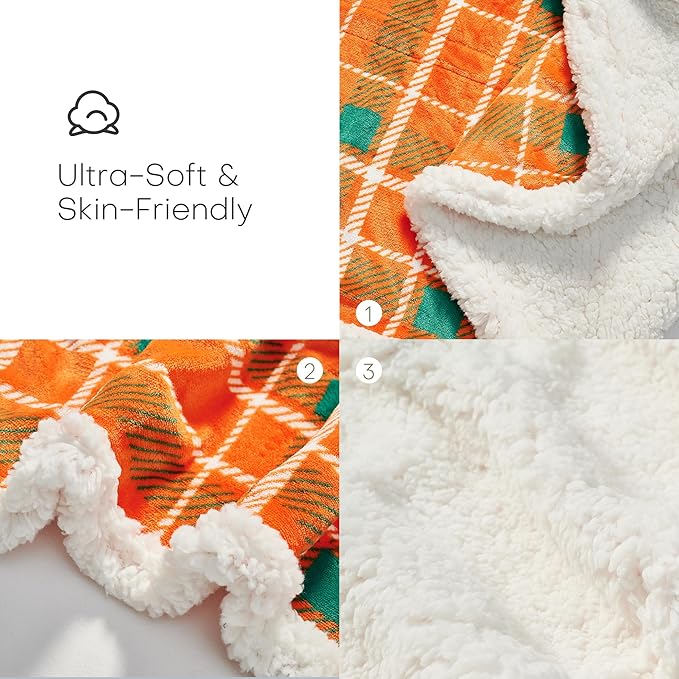 LUXIAN Electric Heated Blanket Full Size 72"x84" - Microplush & Sherpa Fabric Dual-Sided, 6 Heat Settings & 1-10 Hours Auto Off, Cozy Warming Throw for Home, Office, or Bed, Machine Washable, Orange