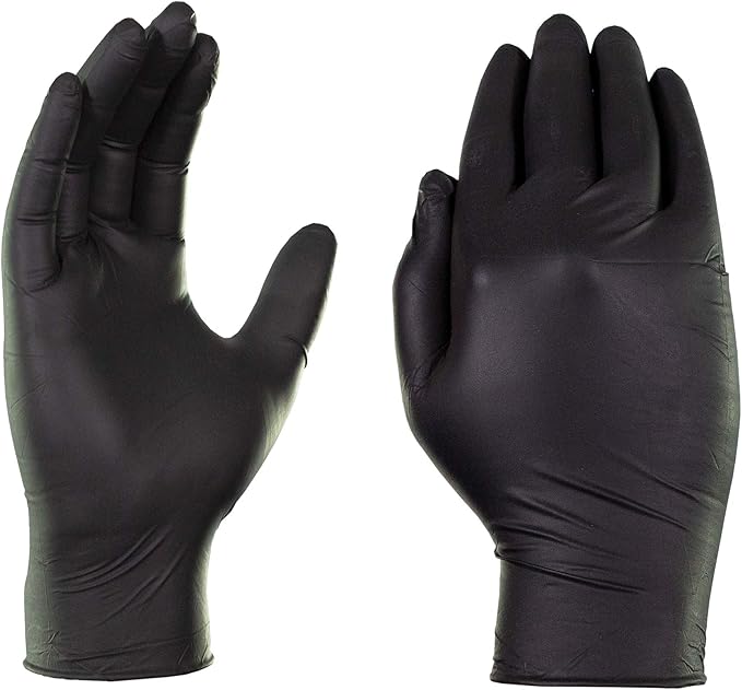 X3 Black Nitrile Disposable Industrial-Grade Gloves 3 Mil, Latex and Powder-Free, Food-Safe, Non-Sterile, Lightly-Textured