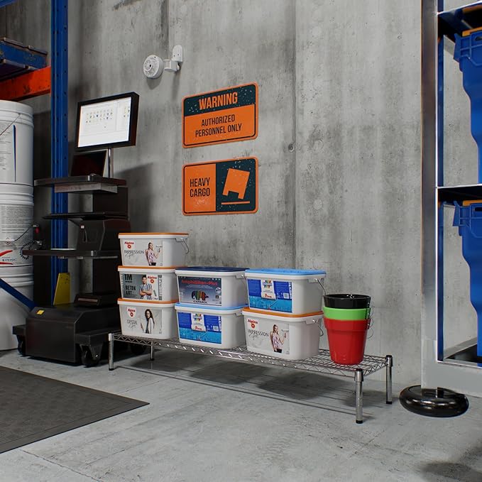 14" Deep x 60" Wide x 8" Height 1-Tier Wire Shelving Kit | NSF Commercial Storage Rack Unit