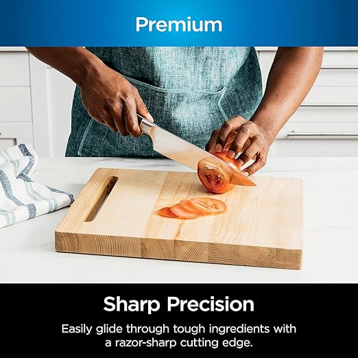 Ninja Knife Set, Knife Sharpener, Knife Block Set, Stainless Steel Knives, 14 Piece Set, Steak Knives, Chef Knives and More, Foodi NeverDull, Black, K32014