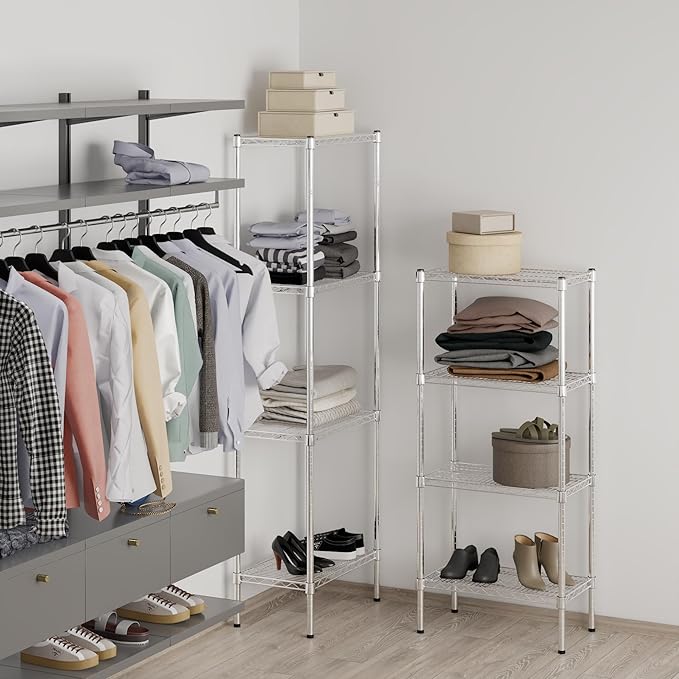 14" Deep x 24" Wide x 54" Height Wire Shelving Kit | 4-Tier | NSF Commercial Storage Rack Unit