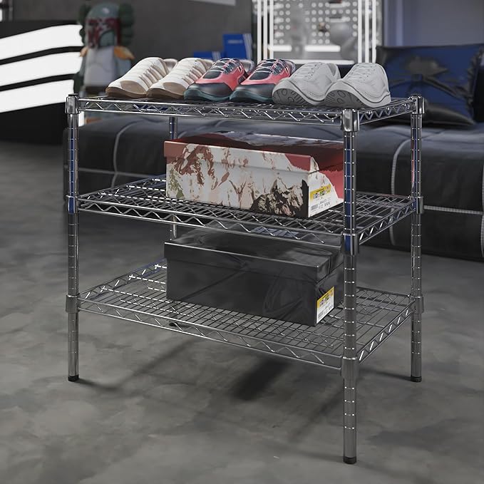 18" Deep x 30" Wide x 27" Height Wire Shelving Kit | 3-Tier | NSF Commercial Storage Rack Unit