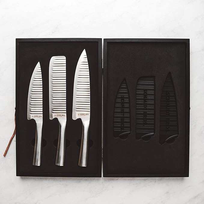 Schmidt Bros. Evolution 3- Piece Knife Set, High-Carbon German Stainless Steel Cutlery in a Wood Gift Box (3 - Piece Knife Set)