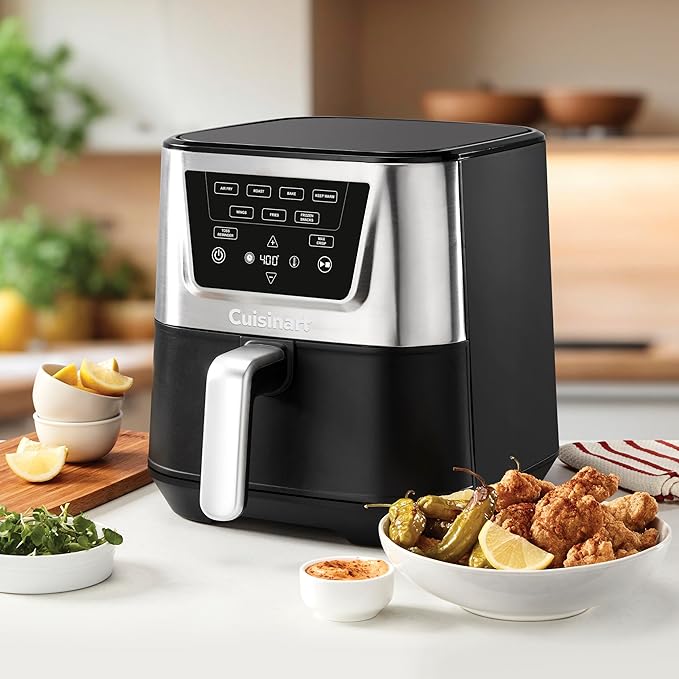 Cuisinart 6 Qt Basket Air Fryer, Black & Silver, AIR-180
