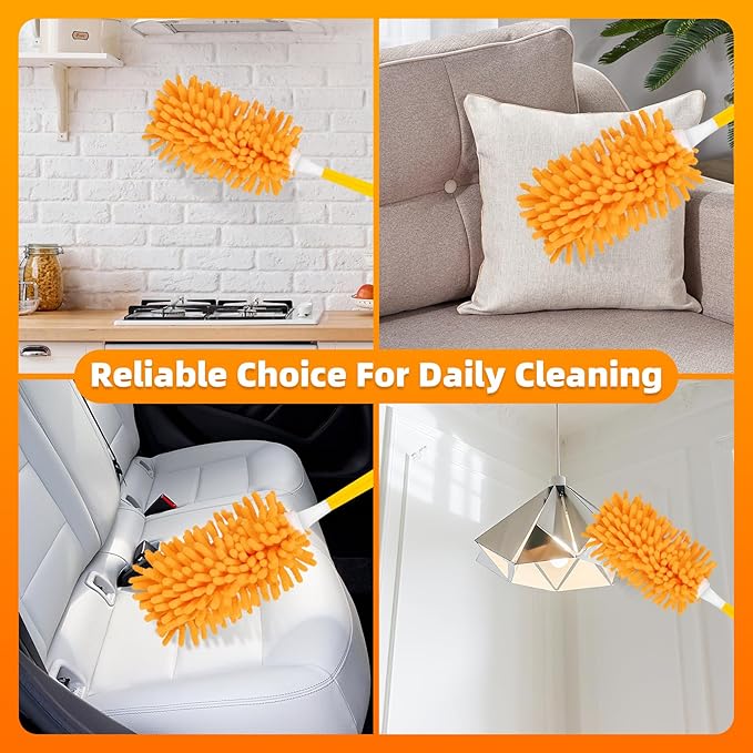 8 Pack Reusable Duster Compatible with Swiffer Hand Duster, Microfiber 360 Heavy Duty Dusters Refills for Home & Office Cleaning(Include 1 Handle & Laundry Bag)