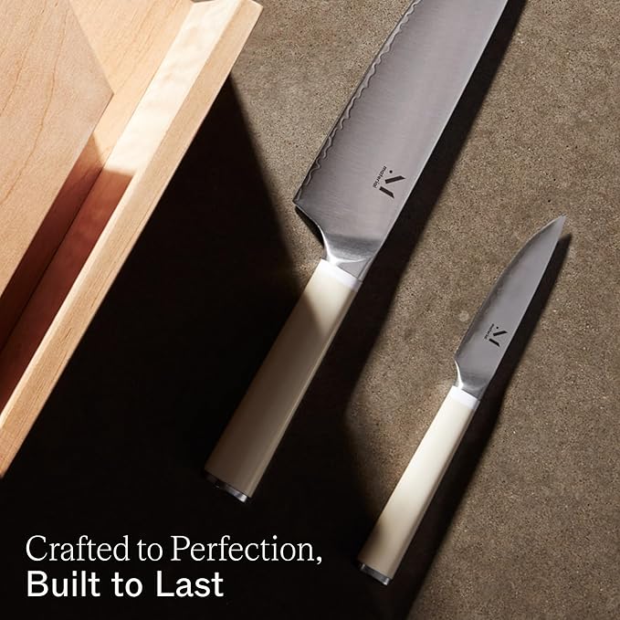Material, Knife Trio, Carbon Stainless Steel Japanese Chef's Knife for Chopping and Cutting, Razor-Sharp Strong Blade, Cool Neutral, Material Kitchen