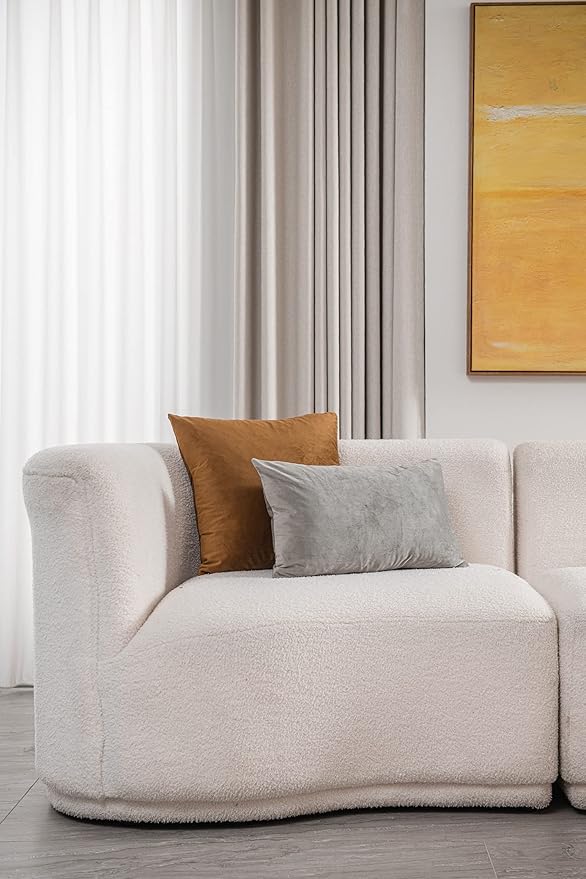 Throw Pillow Cases 24x24 Golden Brown: 2 Pack Cozy Soft Velvet Square Decorative Pillow Covers for Farmhouse Home Decor