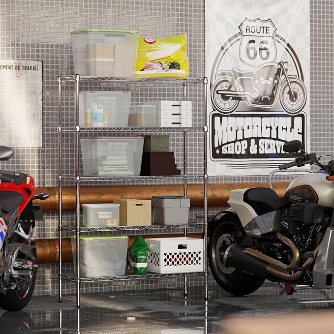 14" Deep x 42" Wide x 64" Height Wire Shelving Kit | 5-Tier | NSF Commercial Storage Rack Unit