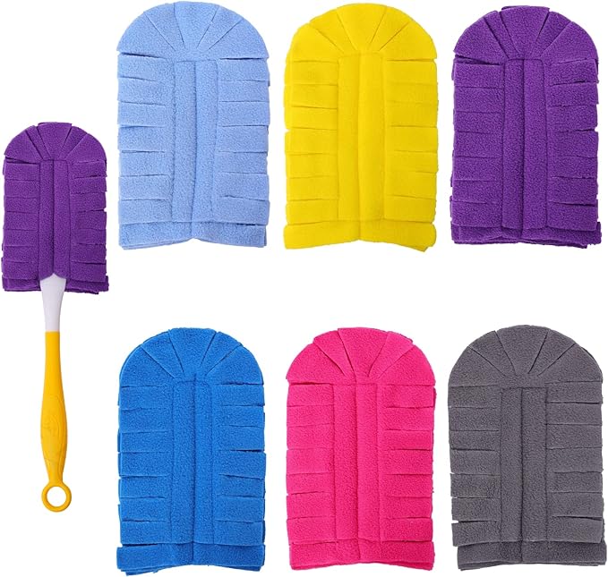 Flammi 360° Fleece Duster Refills for Swiffer, Reusable Duster Refills Heavy Duty Compatible with Swiffer Hand Duster (6 Pack-Mixed Color)