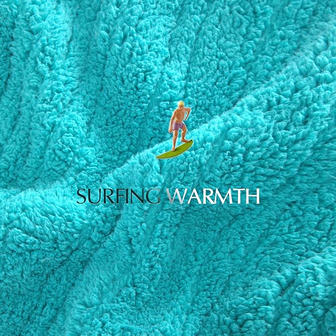 Heated Throw Blanket Double Sided Sherpa, Soft Heating Electric Blanket for Bed, Automatic Safety System, 6 Heating Levels & 4 Hours Auto-Off, 50"x60" Lake Green
