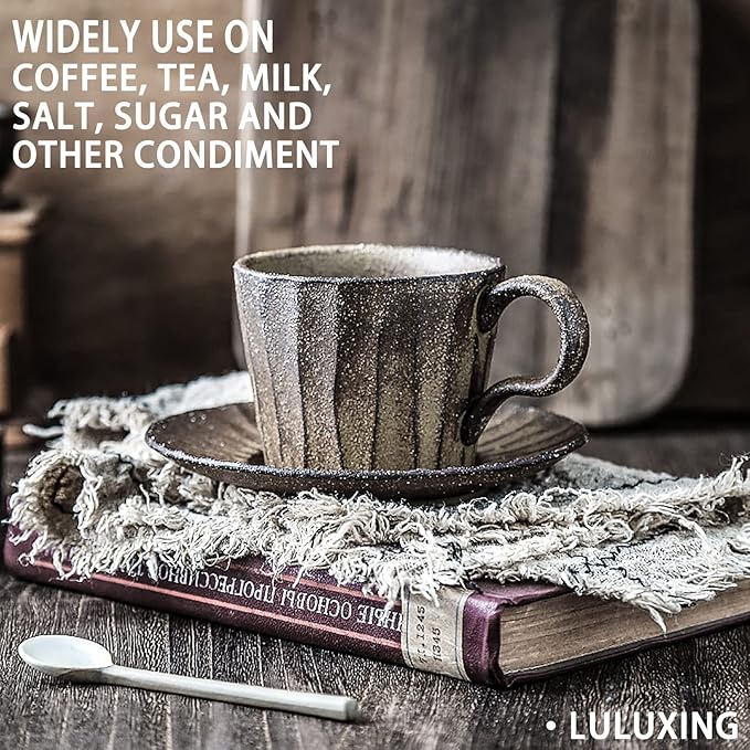 Ceramic Small Coffee Spoon Retro Small Porcelain Spoon Mini Teaspoons For Coffee Sugar Dessert Cute Tableware Pack of 3