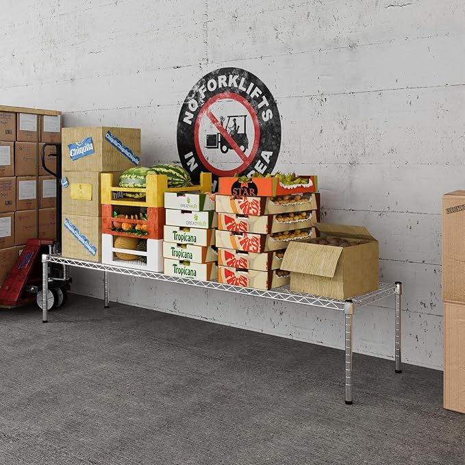 18" Deep x 72" Wide x 14" Height Wire Shelving Kit | 1-Tier | NSF Commercial Storage Rack Unit